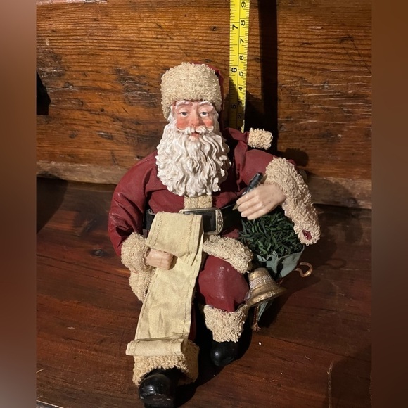 VTG Paper Mache Sitting SANTA CLAUS Christmas Decoration Primitive Folk Art - Picture 13 of 15